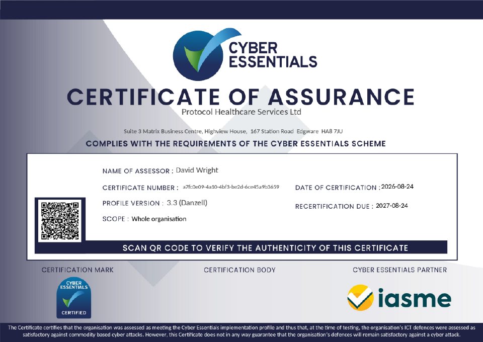 Cyber Essentials certificate